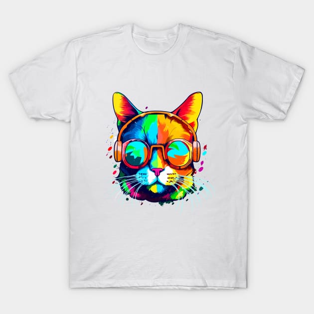 Colorful cat T-Shirt by Creativa Land